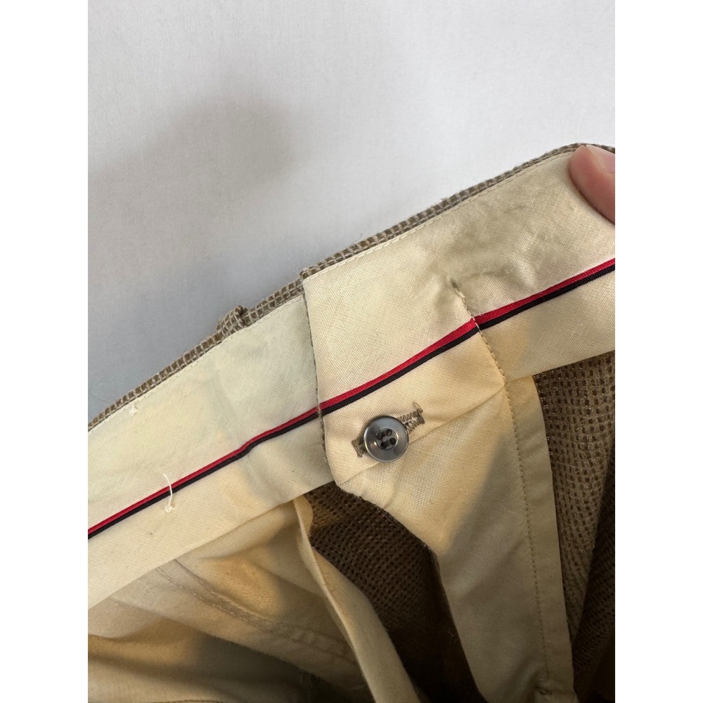Vintage Simpsons The Store For Men Brown Micro Check Wool Blend Trousers 36x30 - Picture 8 of 9